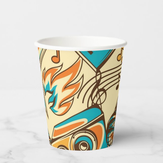 Music pattern paper cups (Front)