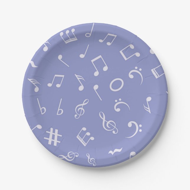 Music pattern paper plate (Front)