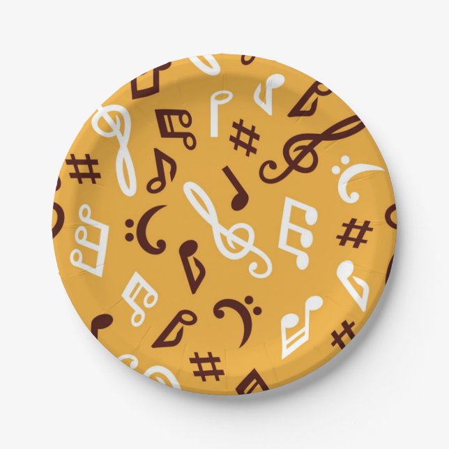 Music pattern paper plate (Front)