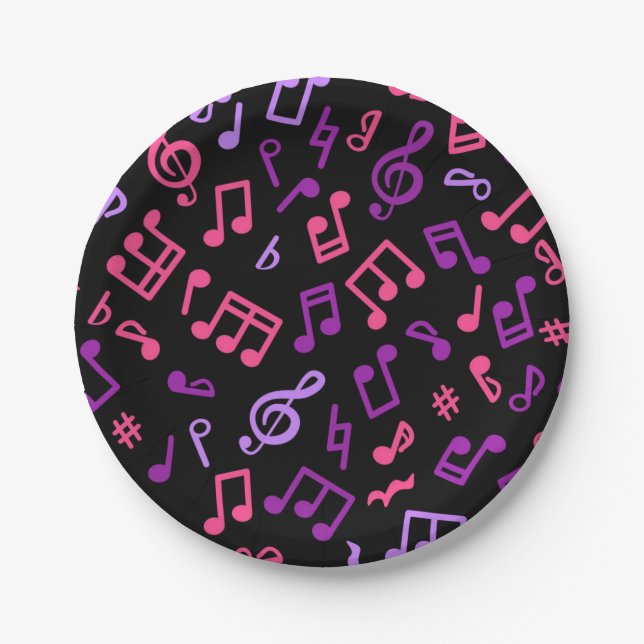 Music pattern paper plate (Front)