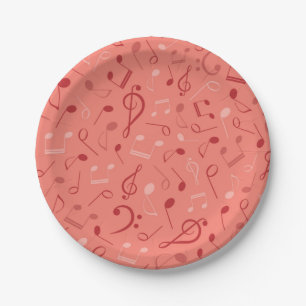 Music pattern paper plate