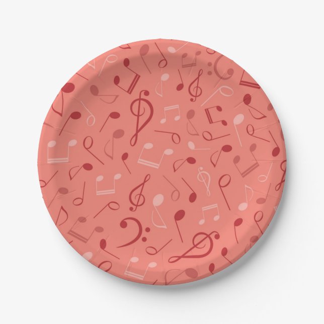 Music pattern paper plate (Front)
