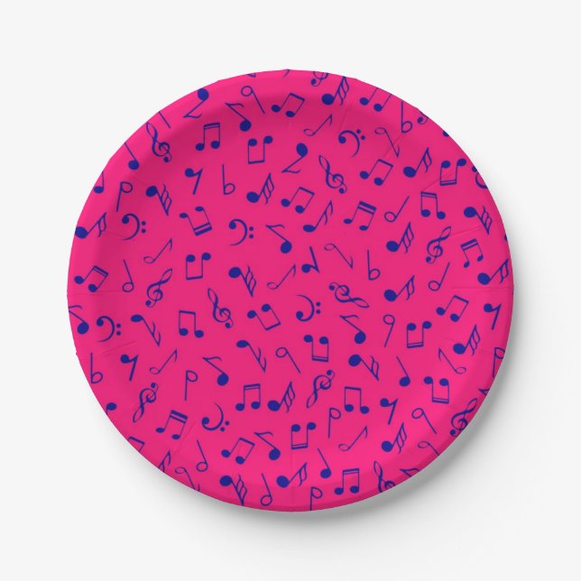 Music pattern paper plate (Front)