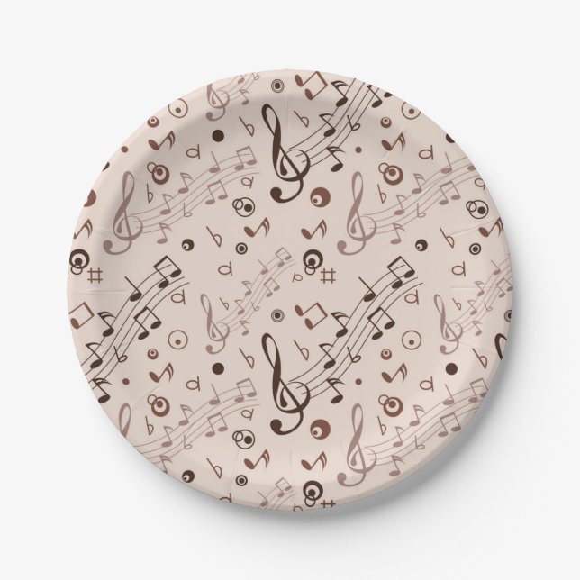 Music pattern paper plate (Front)