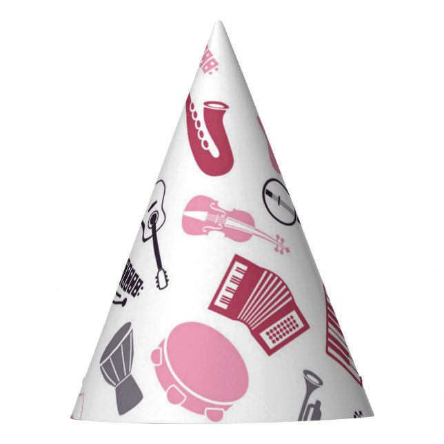 Music pattern party hat (Front)