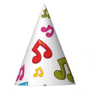 Music pattern party hat