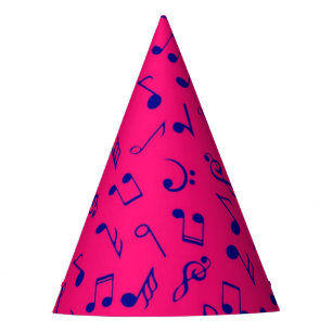 Music pattern party hat