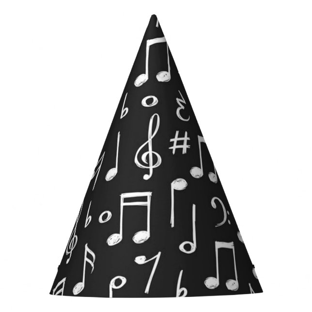 Music pattern party hat (Front)