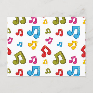 Music pattern postcard