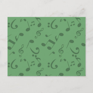 Music pattern postcard