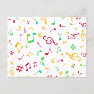 Music pattern postcard