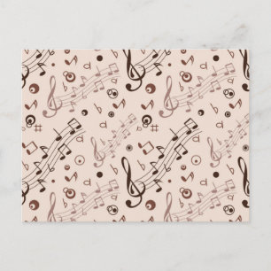 Music pattern postcard