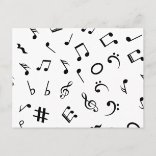Music pattern postcard