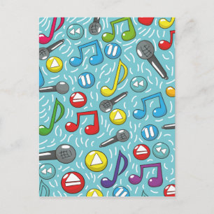 Music pattern postcard