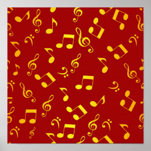 Music pattern poster