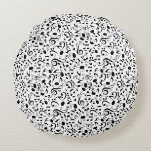 Music pattern round pillow