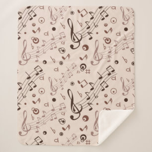 Music pattern sherpa blanket