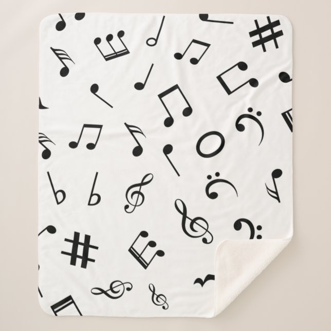 Music pattern sherpa blanket (Front)