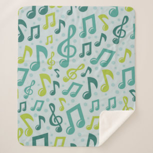 Music pattern sherpa blanket