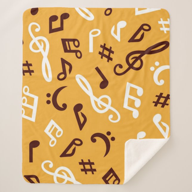 Music pattern sherpa blanket (Front)