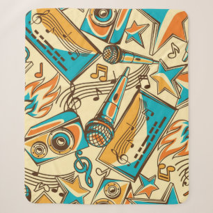 Music pattern sherpa blanket
