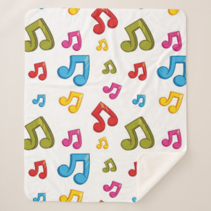 Music pattern sherpa blanket