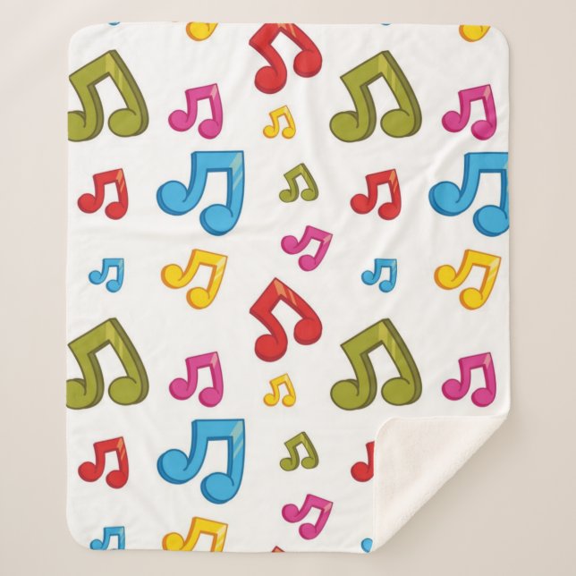 Music pattern sherpa blanket (Front)