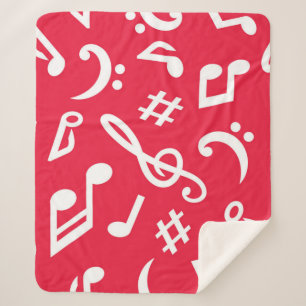 Music pattern sherpa blanket