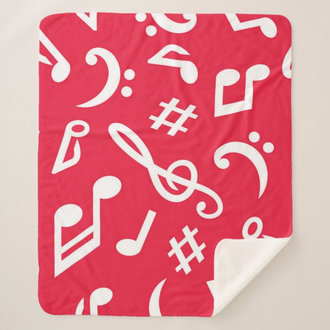 Music pattern sherpa blanket (Front)