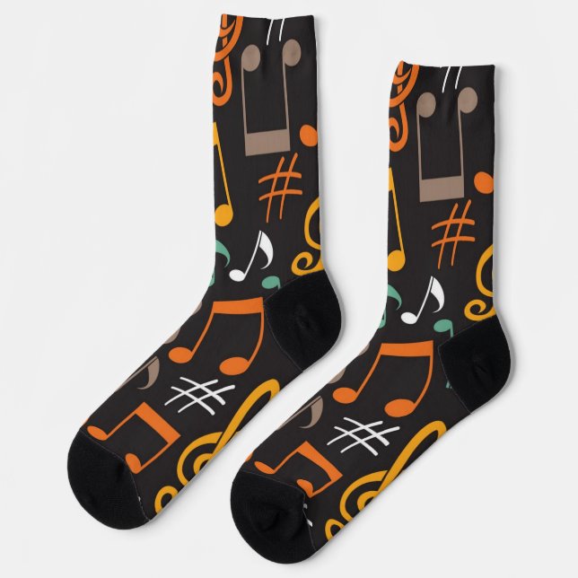 Music pattern socks (Left)