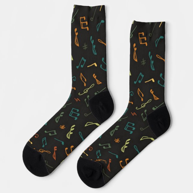 Music pattern socks (Left)