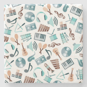 Music pattern stone coaster