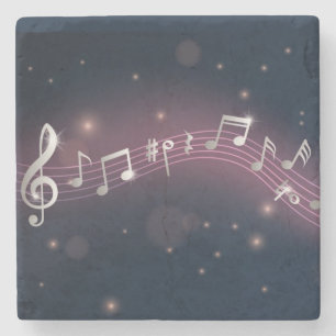 Music pattern stone coaster