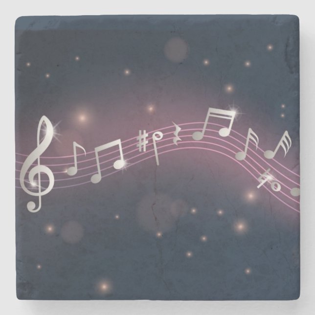 Music pattern stone coaster (Front)
