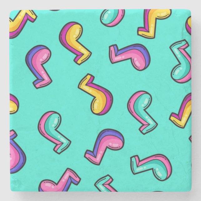 Music pattern stone coaster (Front)