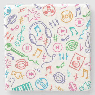 Music pattern stone coaster