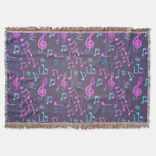 Music pattern throw blanket