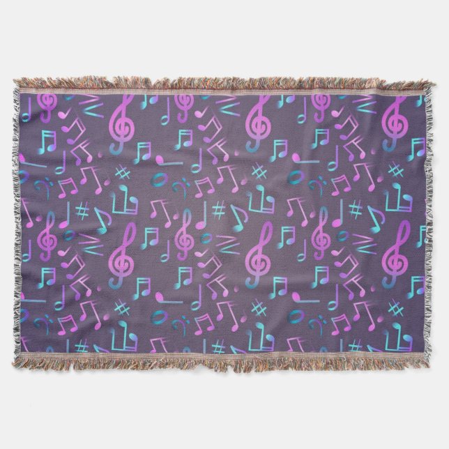 Music pattern throw blanket (Front)