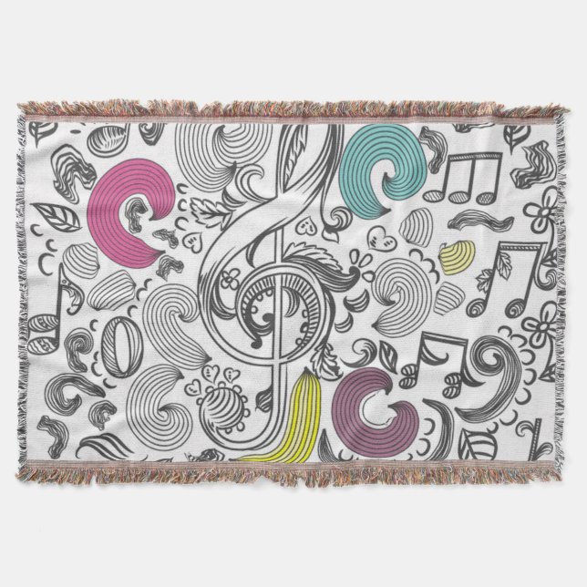 Music pattern throw blanket (Front)
