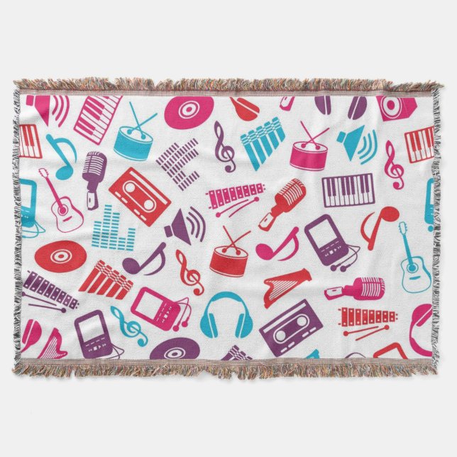 Music pattern throw blanket (Front)