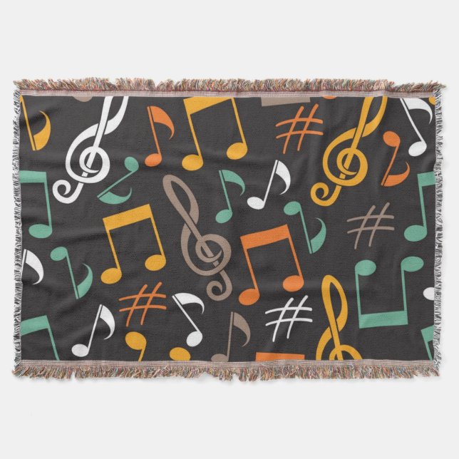 Music pattern throw blanket (Front)