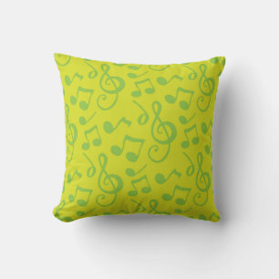 Music pattern throw pillow