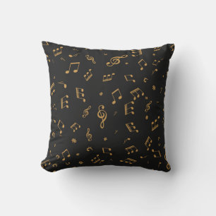 Music pattern throw pillow