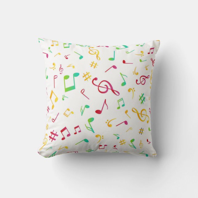 Music pattern throw pillow (Front)