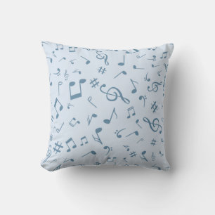Music pattern throw pillow