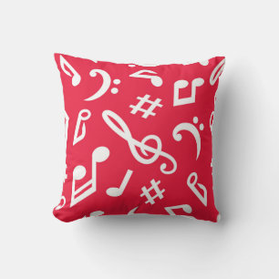 Music pattern throw pillow