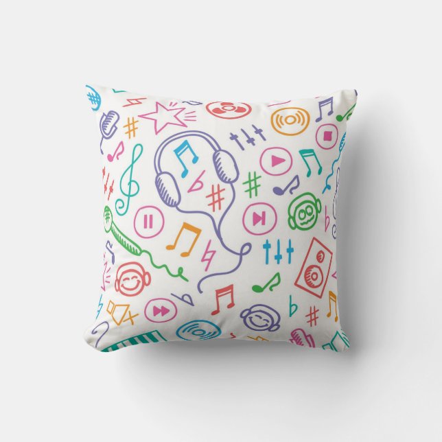 Music pattern throw pillow (Front)