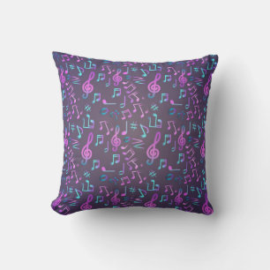 Music pattern throw pillow