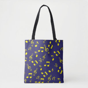 Music pattern tote bag