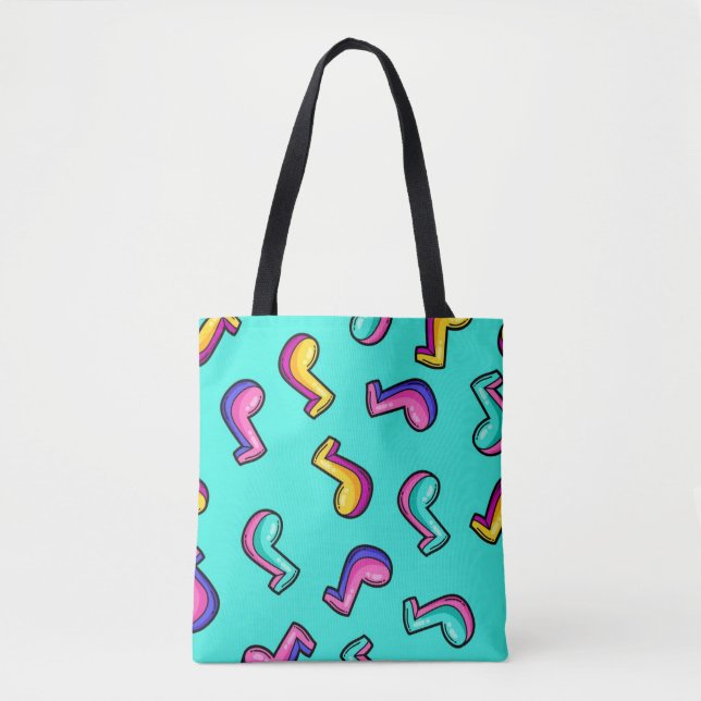 Music pattern tote bag (Front)